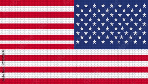 American Flag Image, Patriotic Symbol, National Banner, Red, White, Blue Colors, Stars and Stripes.