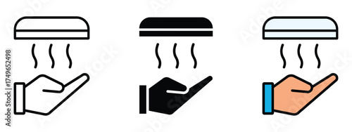 Hand dryer icon vector. hygiene in public restrooms and facilities with convenient modern technology symbol. vector illustration.