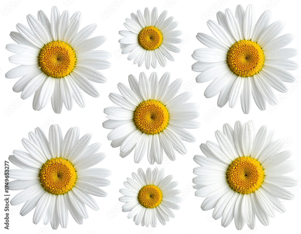 Fototapeta premium A symmetrical pattern of daisy flowers