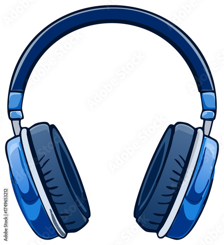 Stylish Blue Over Ear Headphones for Music Listening and Audio Entertainment