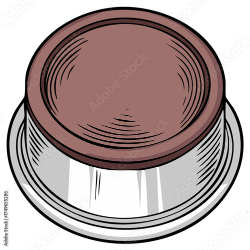 Isolated cosmetic jar with brown lid vector graphic illustration