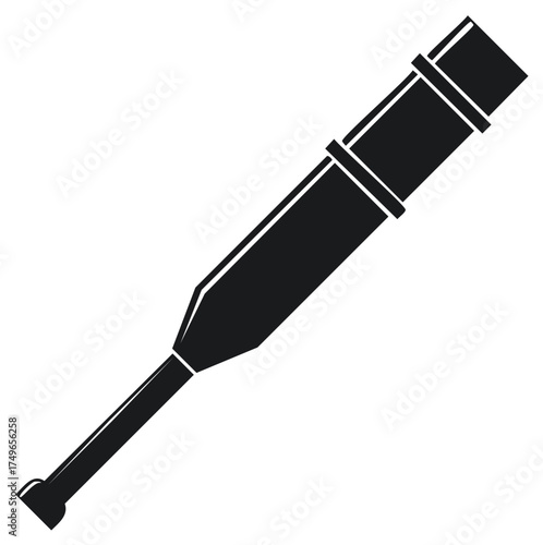 Simple black silhouette icon of a pestle for grinding and mixing