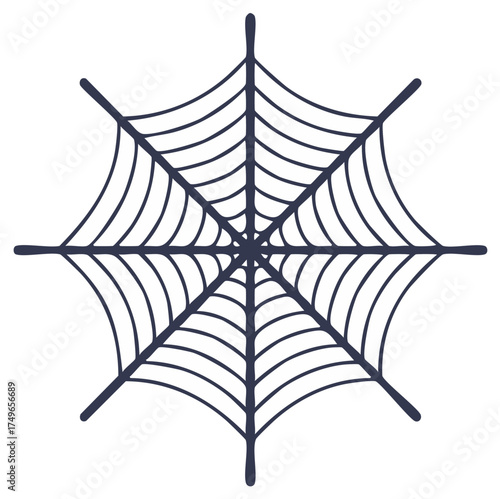 Creepy symmetrical spider web icon perfect for Halloween and horror designs
