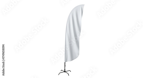 Blank white feather flag mockup template isolated on a clean background