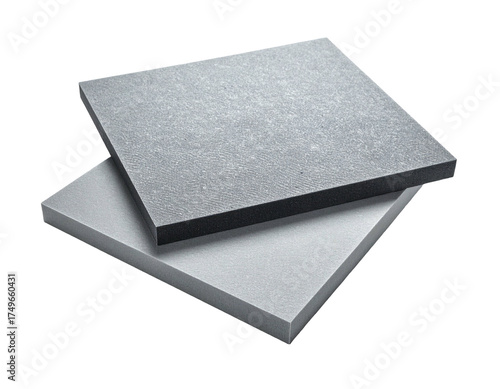 Two rectangular slabs of different colors, likely foam or composite material