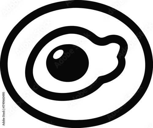 Fried egg icon vector illustration breakfast food graphic design art eps silhouette