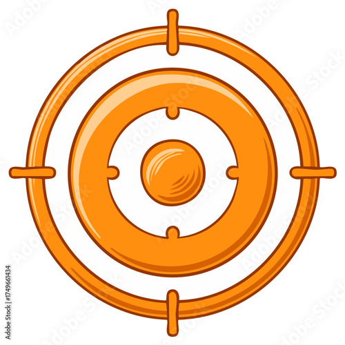 Bright Orange Circular Target Reticle with Crosshairs and Center Aiming Dot