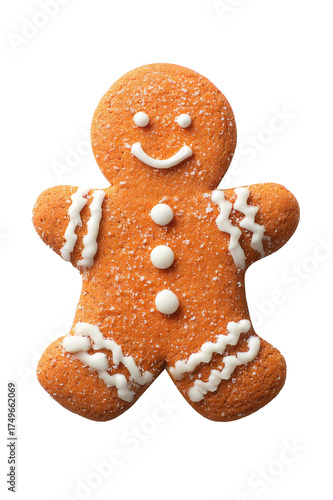 Gingerbread isolated on transparent background.