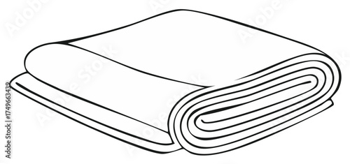 Illustration of a neatly folded blanket with soft curves and layers