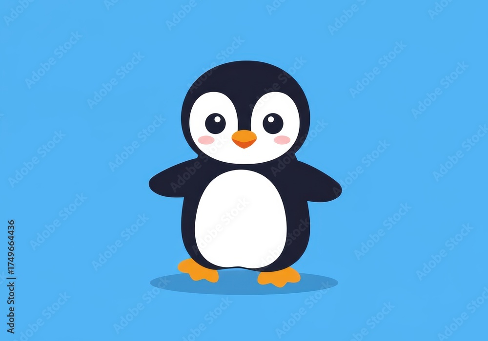 Obraz premium Cute Cartoon Penguin