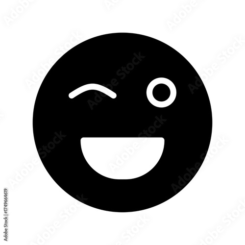 winking emoji vector icon