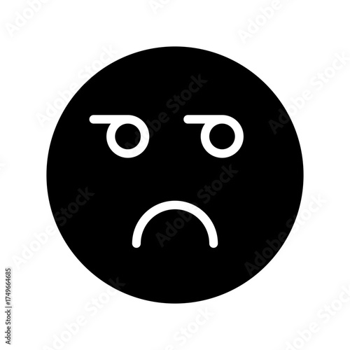 angry or annoyed face emoji vector icon