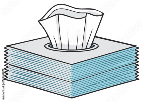Tissue Box Illustration Paper Facial Tissues Sanitation Hygiene Cleanliness