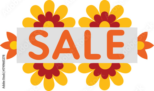 Floral sale banner template vector design for spring summer promotion eps silhouette