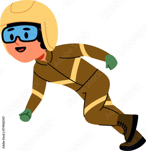 Bobsled Racer in Action