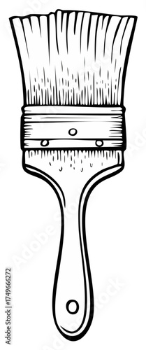 Classic Black and White Paintbrush Illustration for Art and Design