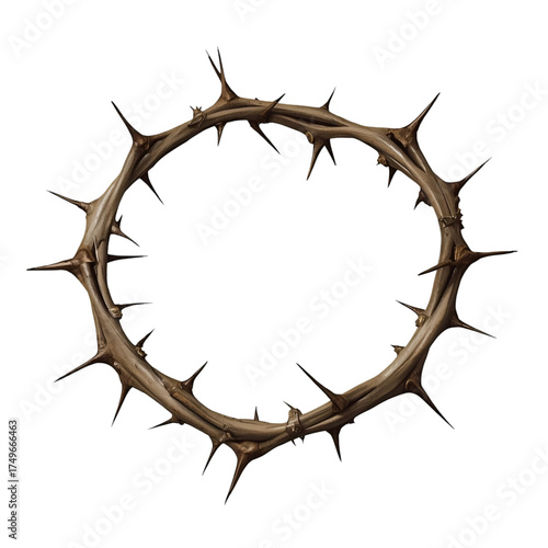 crown of thorns on white background