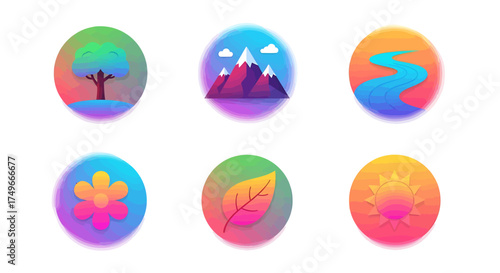 A collection of colorful Easter eggs in a circular design illustration, perfect for a festive icon or vector element
