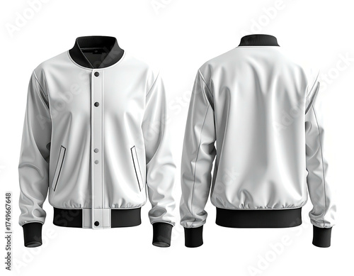 Blank white bomber jacket mockup (2)