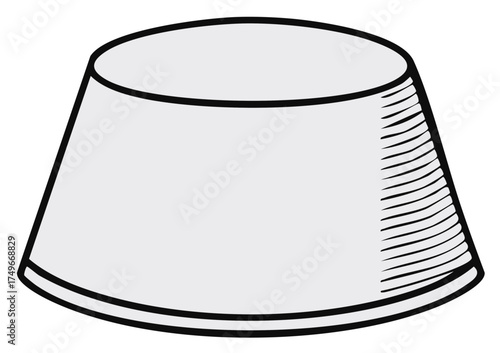 Geometric shape vector illustration of a truncated cone with a thick black outline