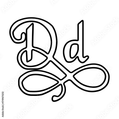 Capital and small D alphabet icons