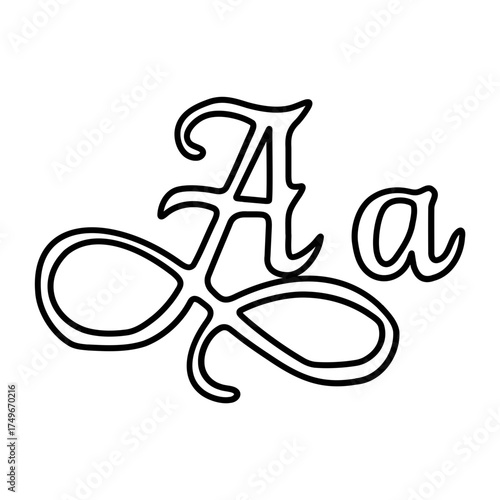 Capital and small A alphabet icons