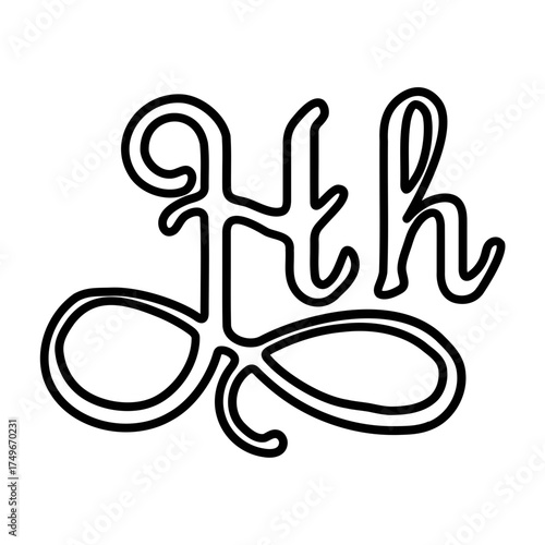 Capital and small H alphabet icons