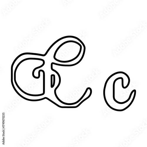 Capital and small C alphabet icons