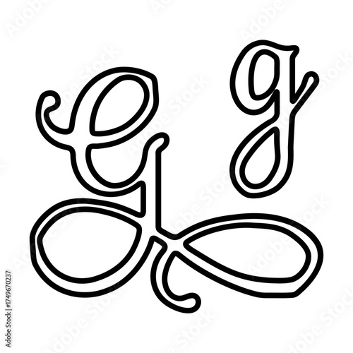Capital and small G alphabet icons
