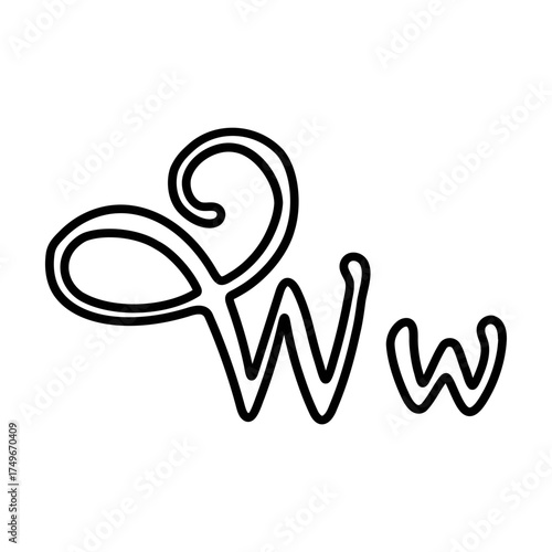 Capital and small W alphabet icons