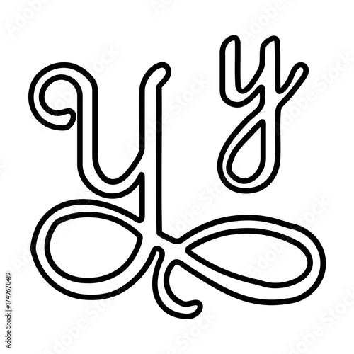 Capital and small Y alphabet Icons