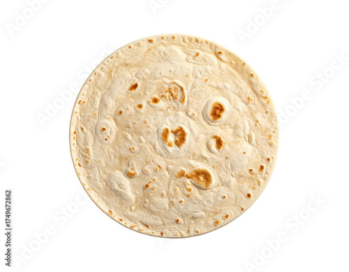 Round, baked flatbread