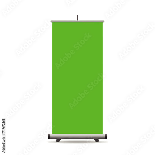 Blank Green PullUp RollUp Banner Display.