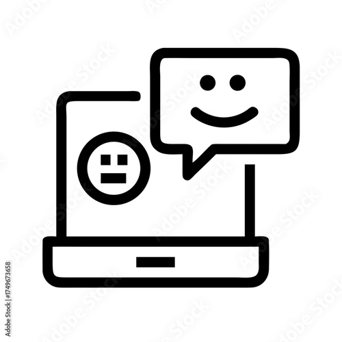Positive feedback on laptop screen during online meeting