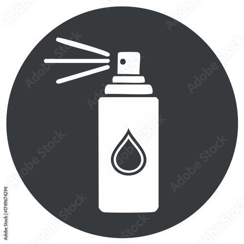 Aerosol Spray Can Icon, Dispensing Liquids or Deodorizer, Vector Graphic