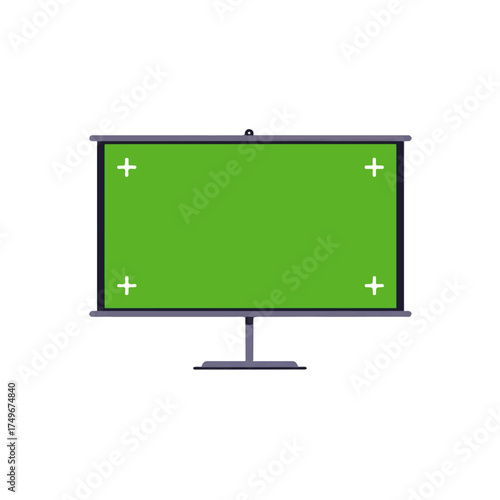 Green Screen Projector Display with Tracking Markers.