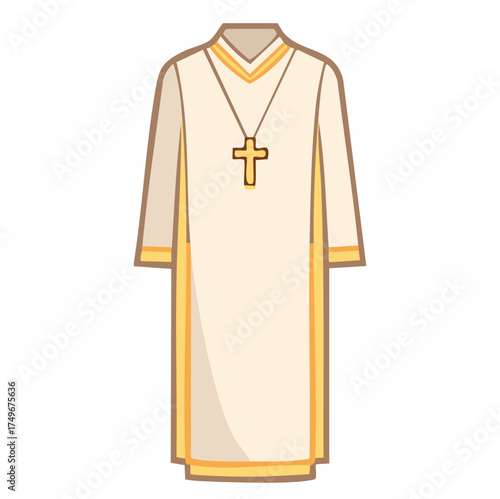 Religious Vestment with Cross A Symbol of Clergy Belief and Faith