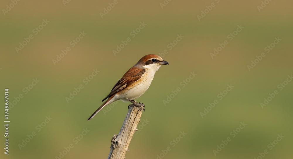 Fototapeta premium Small bird perched on stick