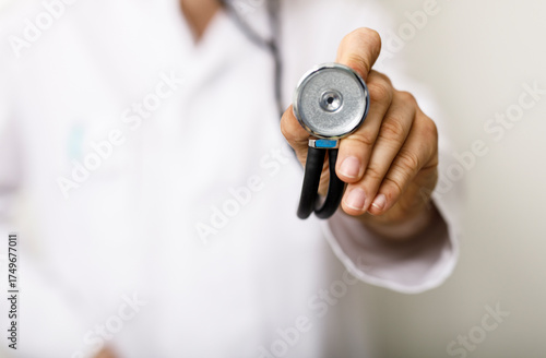 Close-up shot of a doctor e...