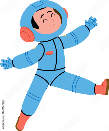 Smiling Astronaut in Spacesuit