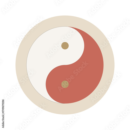 Asian winter solstice flat design. Vector icon with ying yan, Dongzhi illustration for banner design, social media post, greeting card