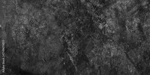 Abstract black wall texture for pattern background, dark concrete floor or old grunge background with black, old loft style raw concrete wall, dark grey textured grunge concrete black wall background.