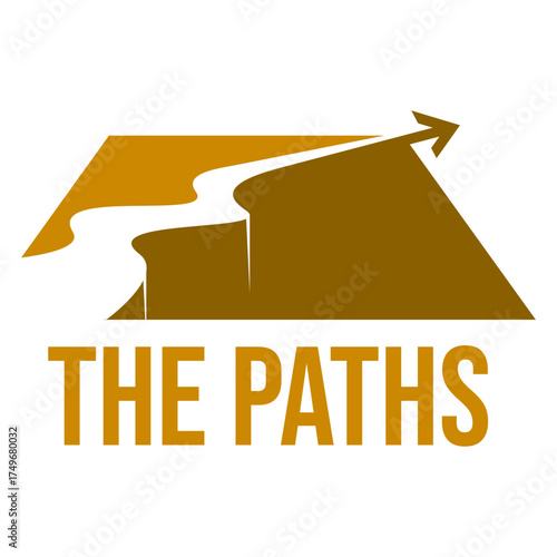 the paths flat minimalist logo design