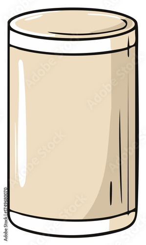 Simple blank cylindrical food can illustration