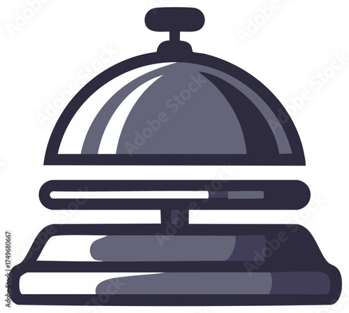 Reception desk service bell flat design icon for customer assistance
