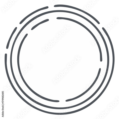 Elegant Round Frame Element with Soft Line Breaks Modern Design