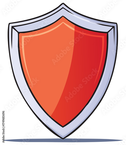 Free Download Stylized red security shield icon for digital data safety and robust protection - GFXLoad