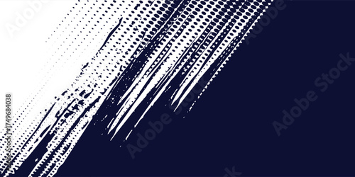White halftone dots blue color pattern gradient grunge texture background. Dot pop art comic sport style vector illustration. Eps10