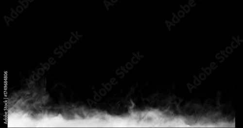 The smoke on a black background