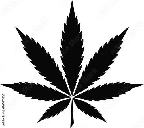 Cannabis leaf silhouette a bold icon of natural medicine